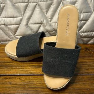 Rampage Espadrille slide wedge